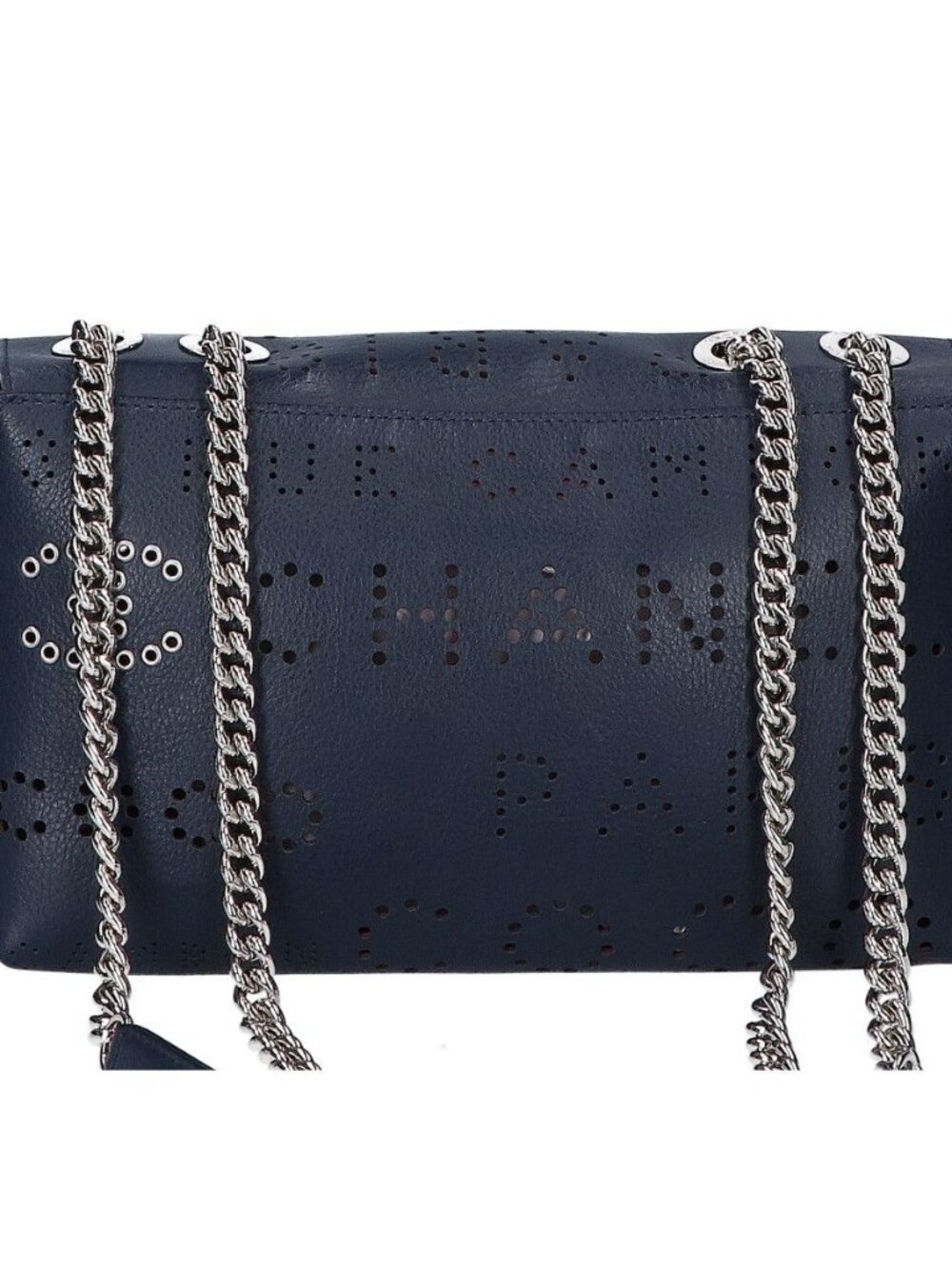 Chanel Perforated Logo Single Flap Chain Bag Navy - Picture 3 of 8